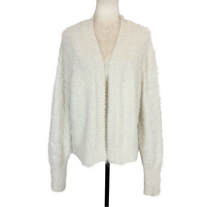 Shrinking Violet fuzzy cream cardigan